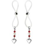 Bijoux De Nip Nipple Halos Heart Charm Red, Clear