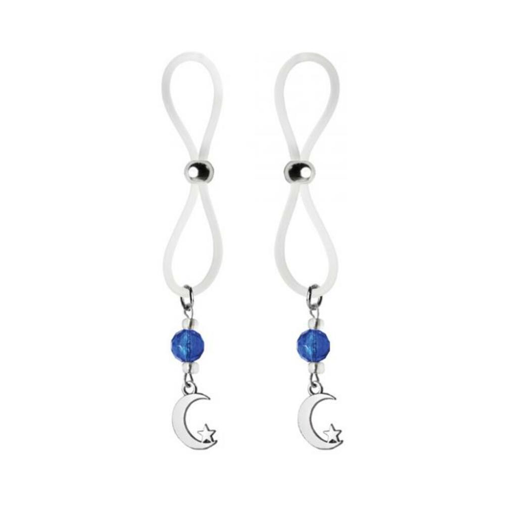 Bijoux De Nip Nipple Halos Moon & Star Charm Blue Clear