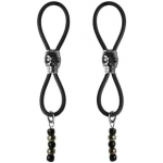Bijoux De Nip Nipple Halos Black Skull Slider Black Silver