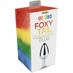 Rainbow Foxy Tail  Fur Tail With Stainless Steel Butt Plug - Image 3