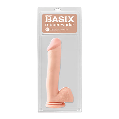 Basix Rubber Works 12 Dong w/Suction Cup - Flesh