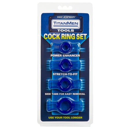 Titanmen Cock Ring Set Blue
