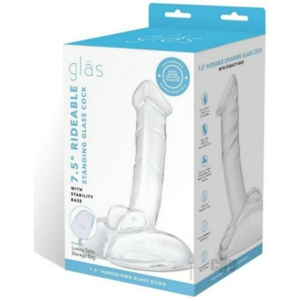Glas 7.5" Rideable Standing Cock W/stability Base