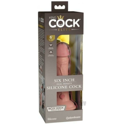 King Cock Elite Silicone Dual-density Cock 6 In. Light