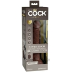 King Cock Elite Vibrating Silicone Dual-density Cock With Remote 7 In. Brown - Image 3