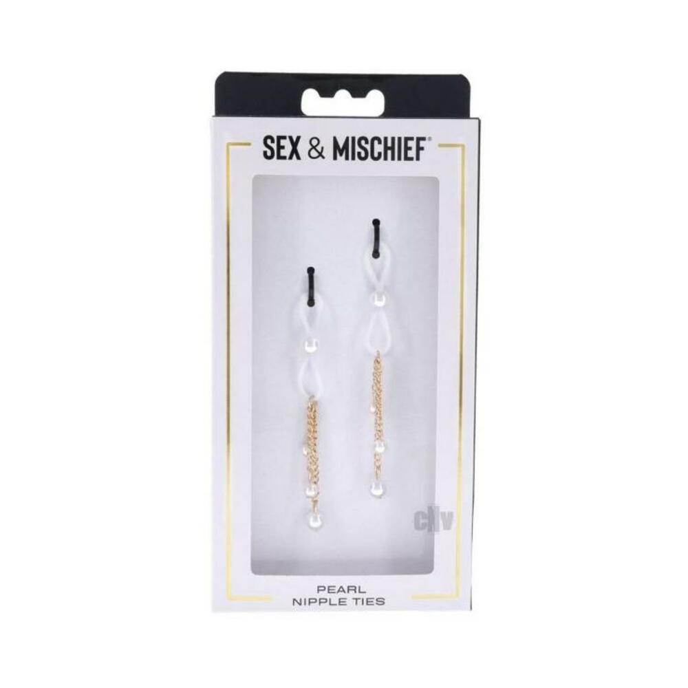 Sandm Pearl Nipple Ties Wht/gld