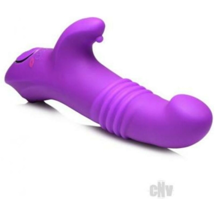 Gossip Blaster 7x Thrusting Silicone Rabbit Vibrator Violet
