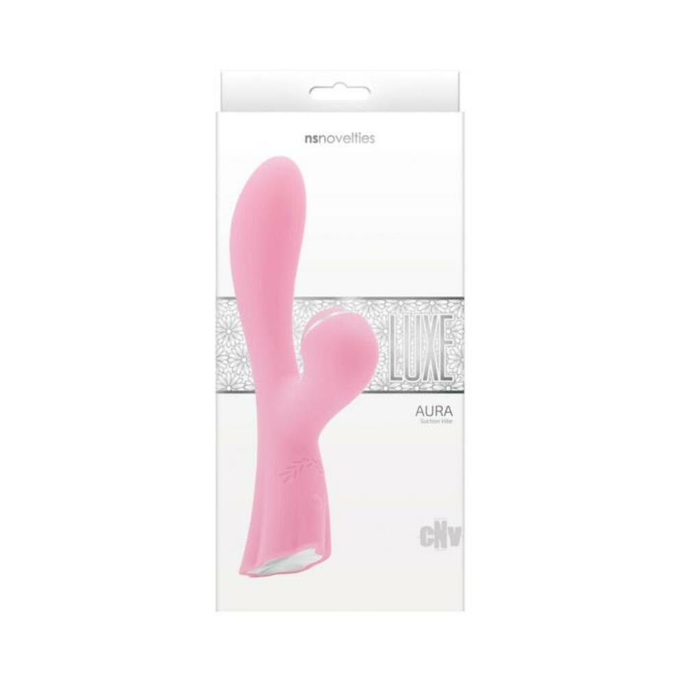 Luxe Aura Rechargeable Suction Dual Stimulator - Pink