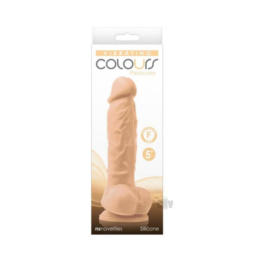 Colours Pleasures Vibrating 5" Dildo - White