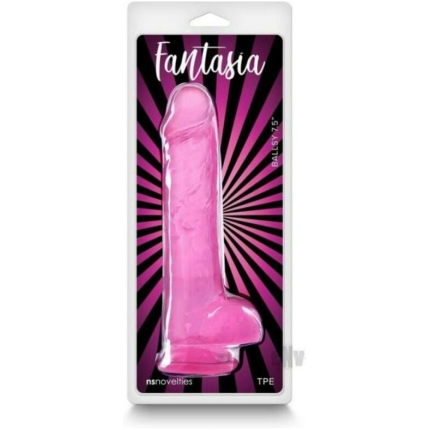 Fantasia Ballsy 7.5 In. Jelly Dildo Pink