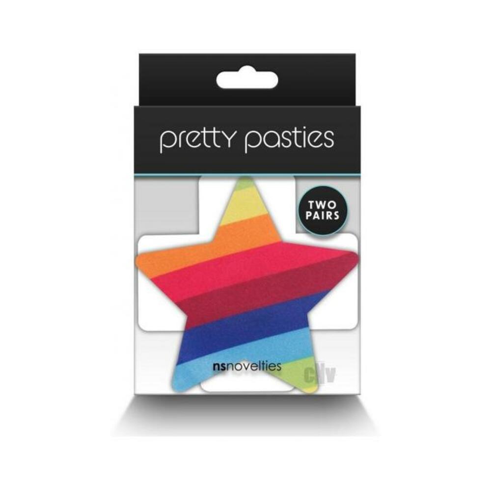 Pretty Pasties Pride Cross & Star Rainbow 2 Pair