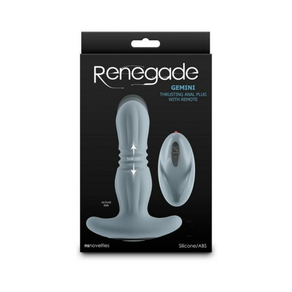 Renegade Gemini Thrusting Anal Plug With Remote Gray