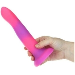 Rave Addiction 8in Glow In The Dark Dildo Pink/purple - Image 2