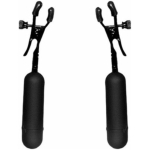 Cordless Vibrating Nipple Clamp Black Adjustable