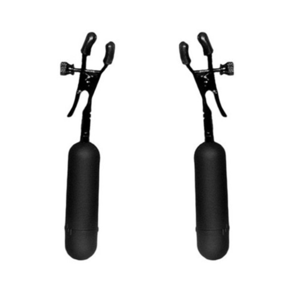 Cordless Vibrating Nipple Clamp Black Adjustable