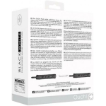 Ouch! Black & White Plush Bonded Leather Ankle Cuffs With Adjustable Straps Black - Image 3