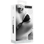 Ouch! Black & White Silicone Ball Gag With Adjustable Bonded Leather Straps Black - Image 2