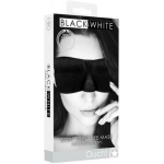Ouch! Black & White Satin Curvy Eye Mask With Elastic Straps Black - Image 2