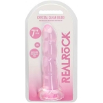 Shots Realrock Crystal Clear Non Realistic 7" Dildo  - Pink - Image 2