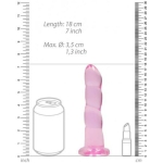 Shots Realrock Crystal Clear Non Realistic 7" Dildo  - Pink - Image 3