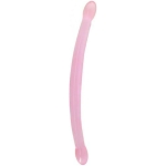 Shots Realrock Crystal Clear 17" Double Dildo  - Pink