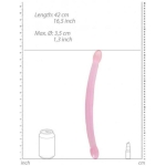 Shots Realrock Crystal Clear 17" Double Dildo  - Pink - Image 3