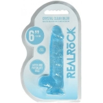 Realrock Crystal Clear Realistic Dildo With Balls 6 In. Blue - Image 2