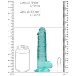 Realrock 7in Realistic Dildo W/ Balls Turquoise - Image 3