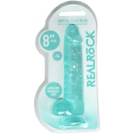 Realrock 8in Realistic Dildo W/ Balls Turquoise - Image 2