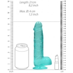 Realrock 8in Realistic Dildo W/ Balls Turquoise - Image 3