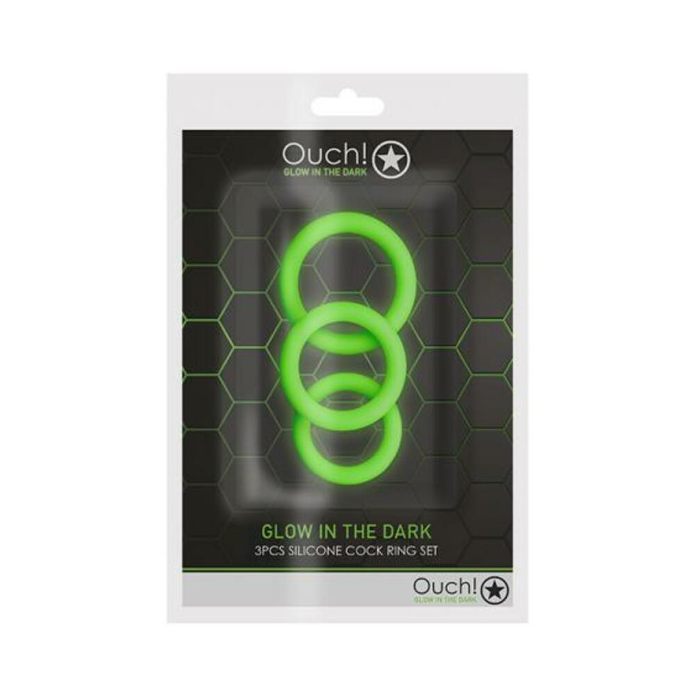 Ouch Cock Ring Set 3pc Gitd