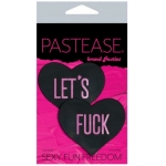 Pastease Let's F*ck Hearts Black O/S Pasties - Image 2