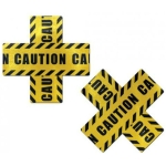 Pastease Caution Cross X Black Yellow Pasties O/S