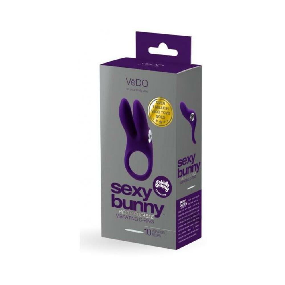 Vedo Sexy Bunny Rechargeable Ring - Deep Purple