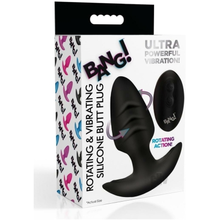 Bang Rotating Vibra Plug W/remote Blk