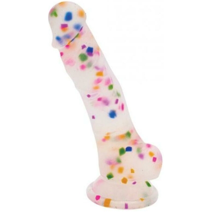 Natalie's Toy Box Cock-a-palooza Confetti Silicone Suction Dildo