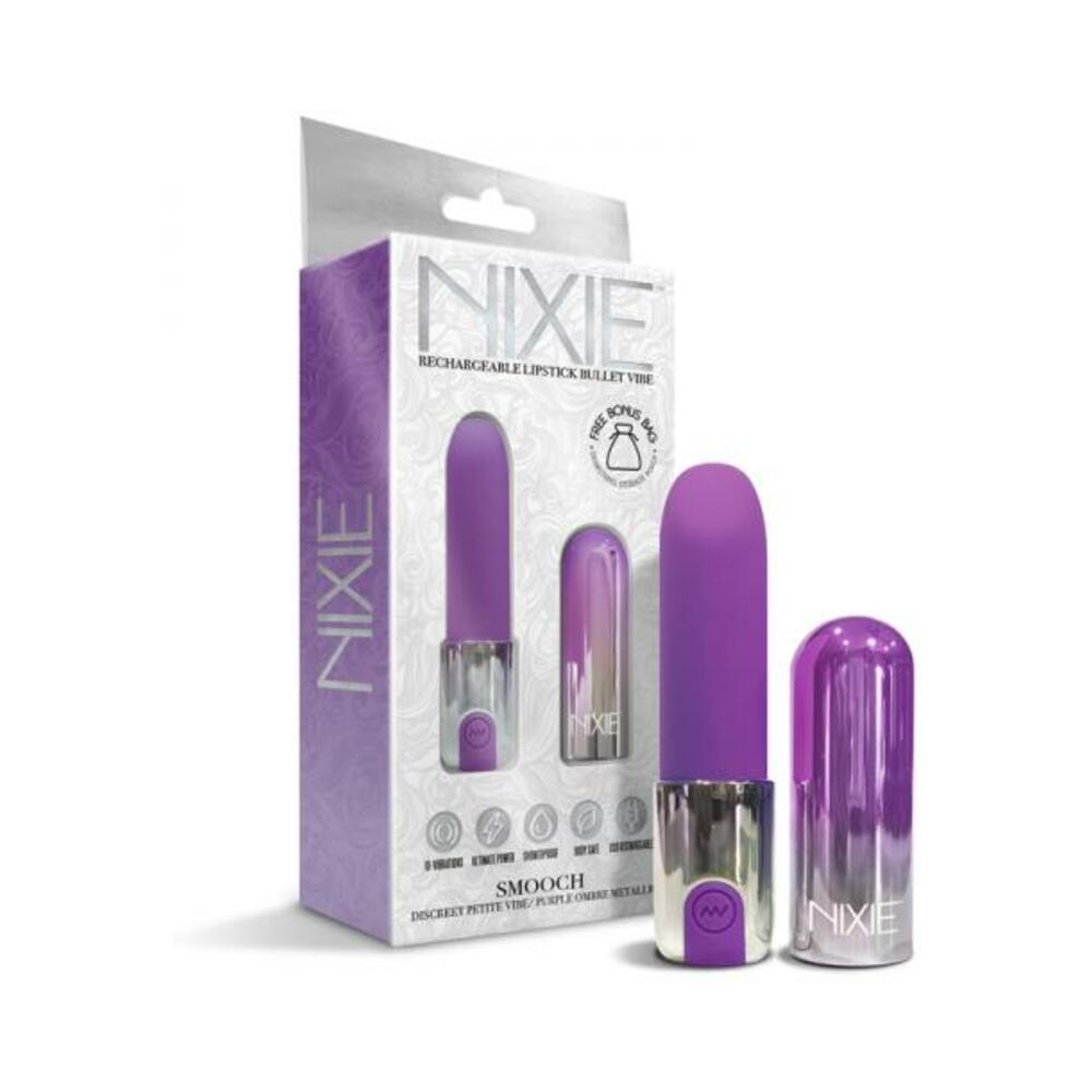 Nixie Smooch Rechargeable Lipstick Vibrator Purple Ombre