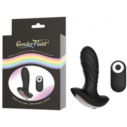 Gender Fluid Buzz Anal Vibe W/remote - Black