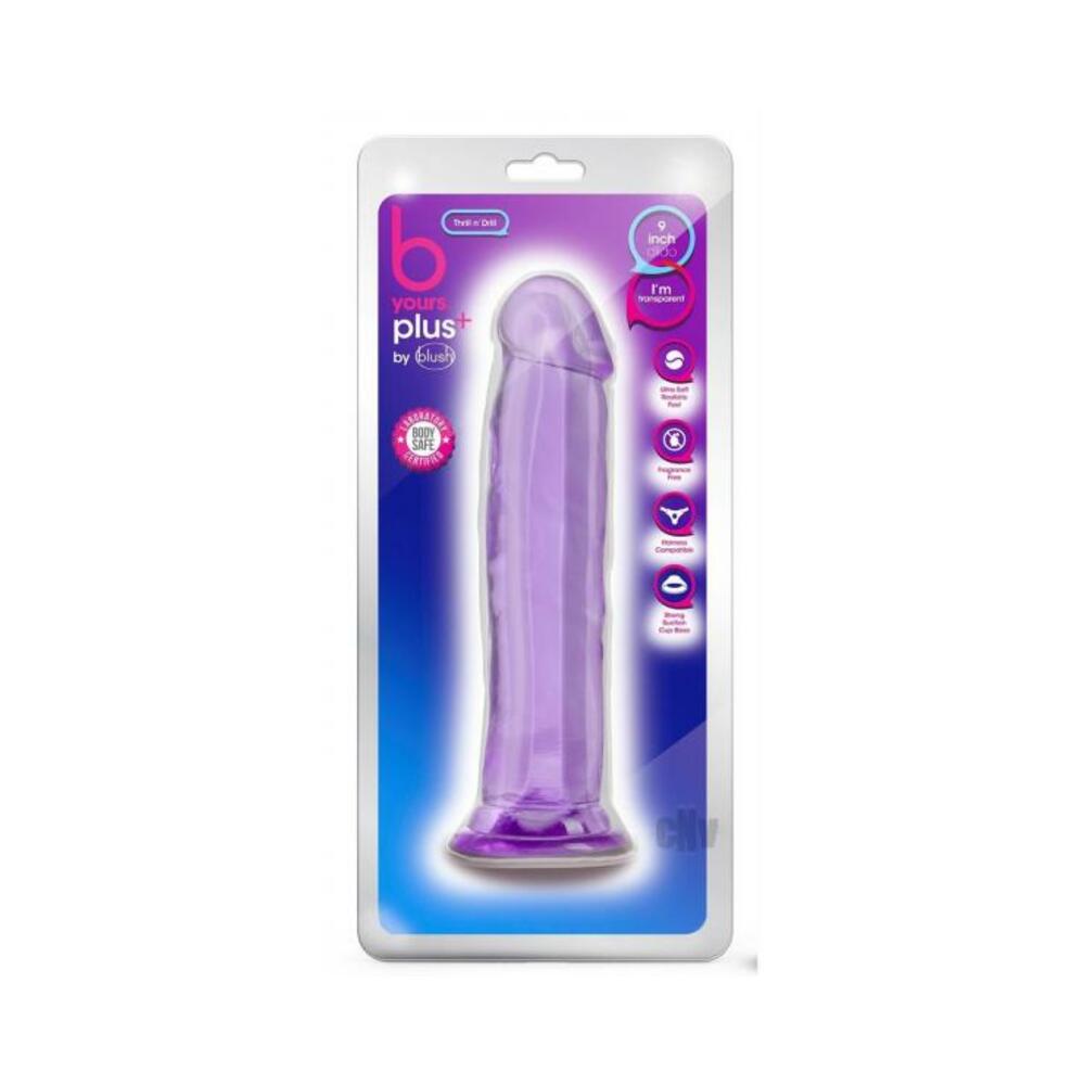 B Yours Plus Thrill 'n' Drill Dildo Purple