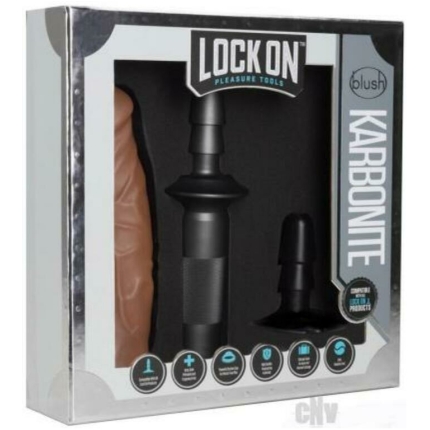 Lock On - Karbonite Dildo And Handle - Mocha