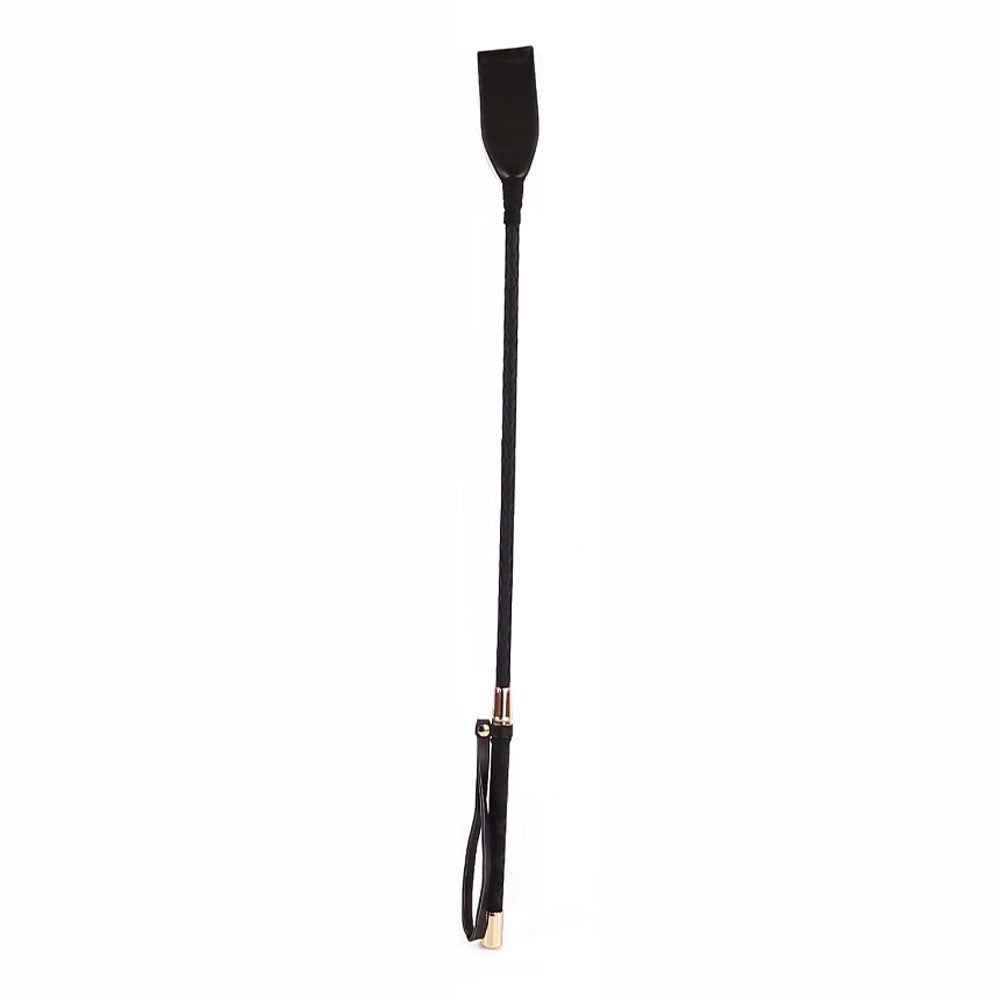 18" PU Golden Tip Riding Crop Black