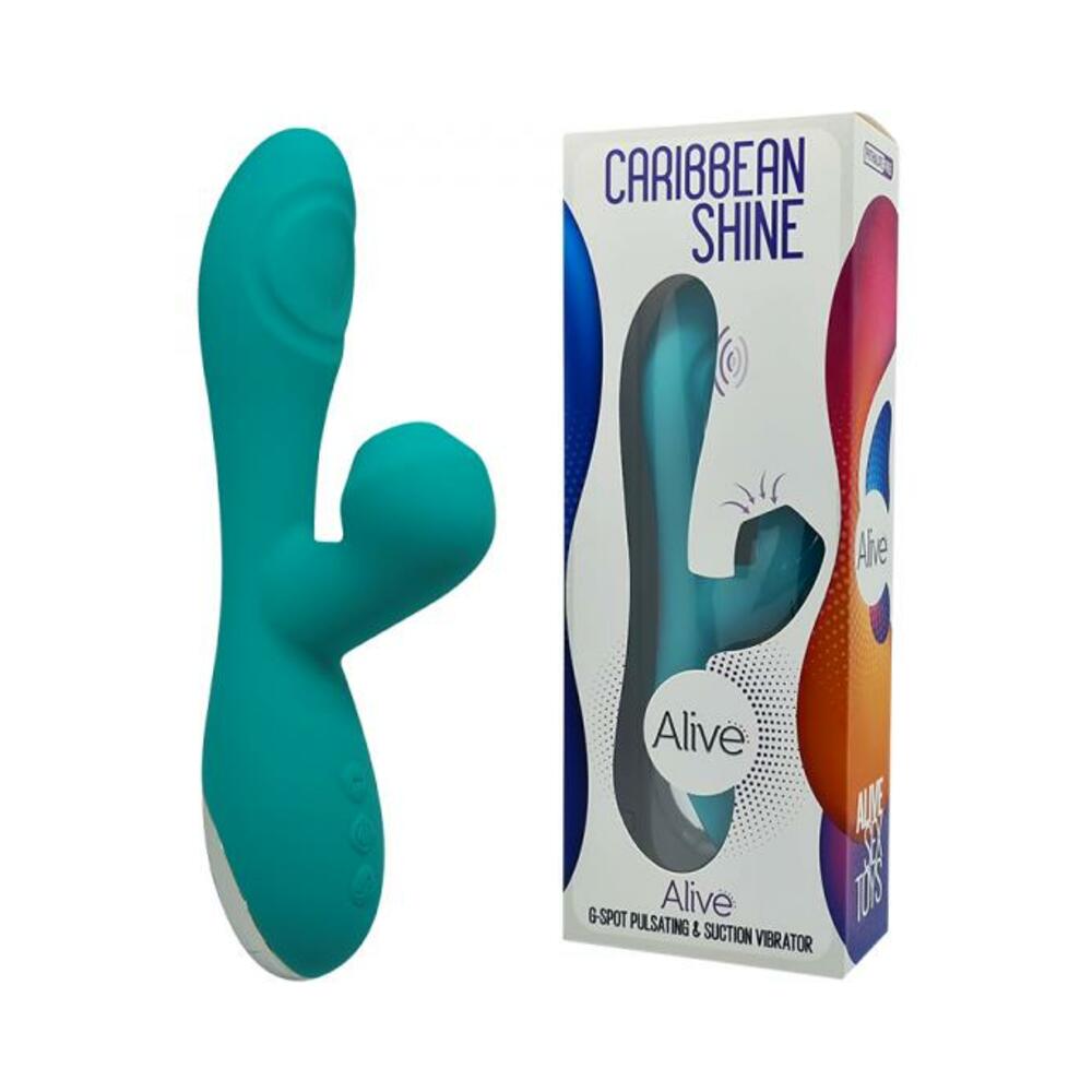 Caribbean Shine Pulsing Dual Stimulator - Blue