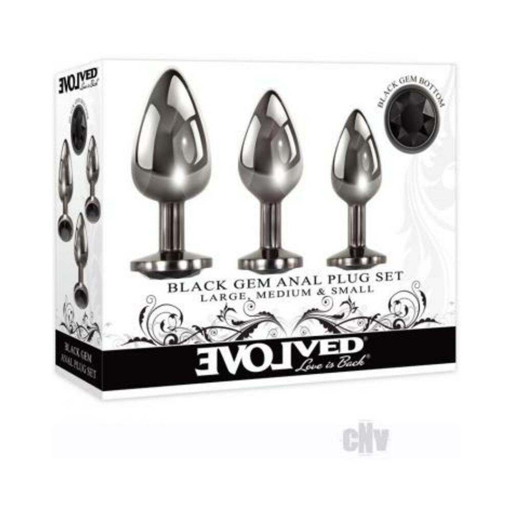 Evolved Black Gem Anal Plug Set 3 Pc