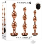 Gender X Gold Digger Set Of 3 Plugs Rose Gold/black - Image 2