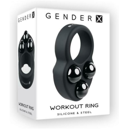 Gender X Workout Ring Weighted Silicone Training Cockring Black