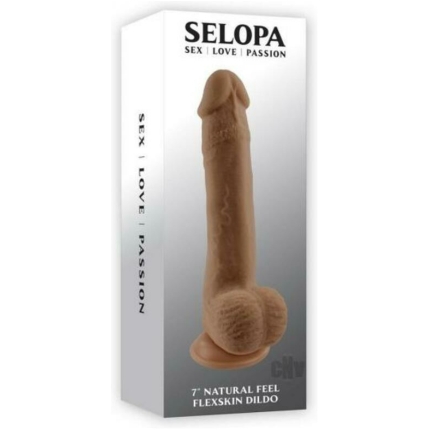 Selopa Natural Feel Flexskin Dildo Bendable With Moving Material 7 In. Dark
