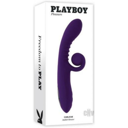 Playboy Curlicue Rechargeable Dual Stim Vibrator Silicone Acai
