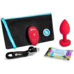 B Vibe Vibrating Heart Shaped Jewel Plug M/L Red - Image 2