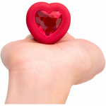 B Vibe Vibrating Heart Shaped Jewel Plug M/L Red