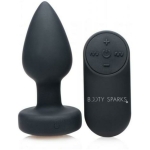 Booty Sparks Silicone Vibrating LED Anal Plug Small Black - Image 2